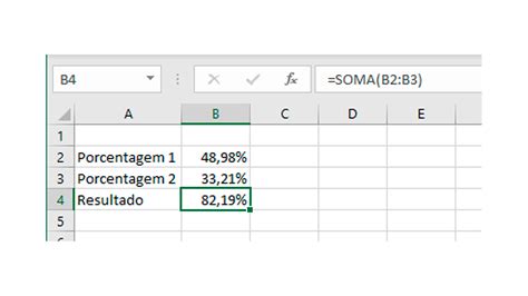 como somar percentual no excel.